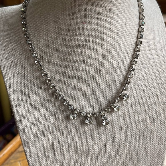 Vintage rhinestone choker necklace - Picture 4 of 5